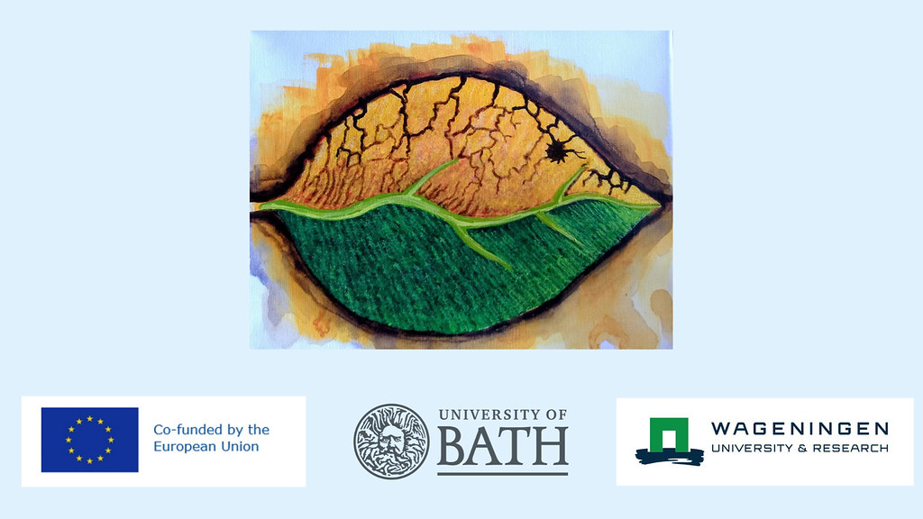 Famine Studies Conference artwork showing a living and a dried leaf